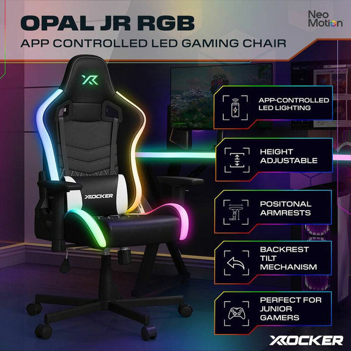 X Rocker Opal RGB Junior Gaming Chair with LED Lights