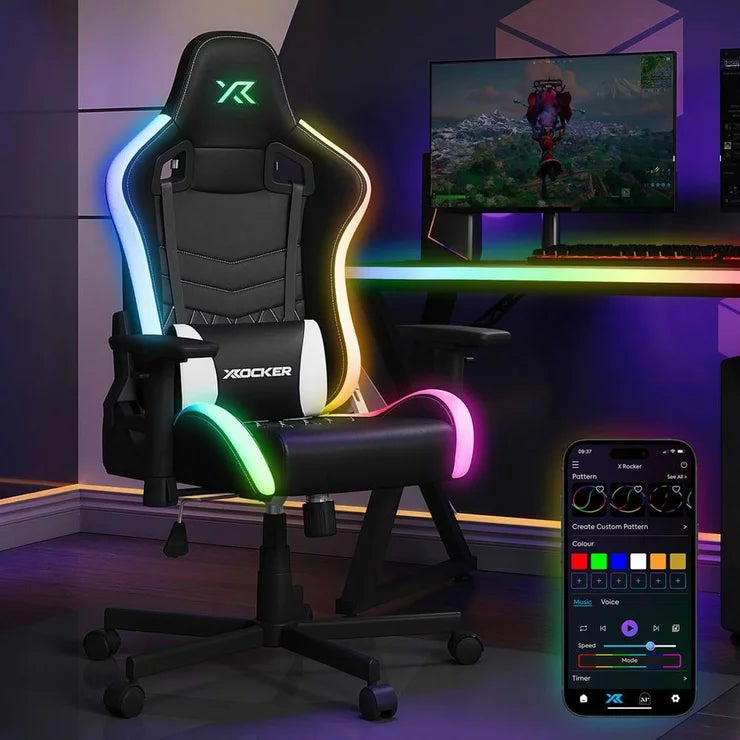 X Rocker Opal RGB Junior Gaming Chair with LED Lights