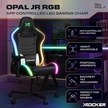 X Rocker Opal RGB Junior Gaming Chair with LED Lights