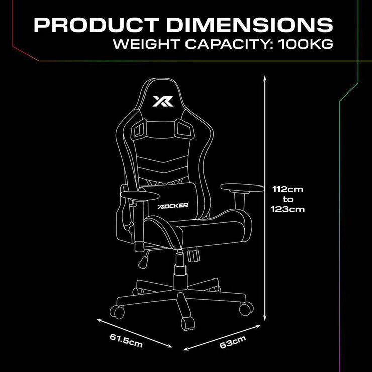X Rocker Opal RGB Junior Gaming Chair with LED Lights