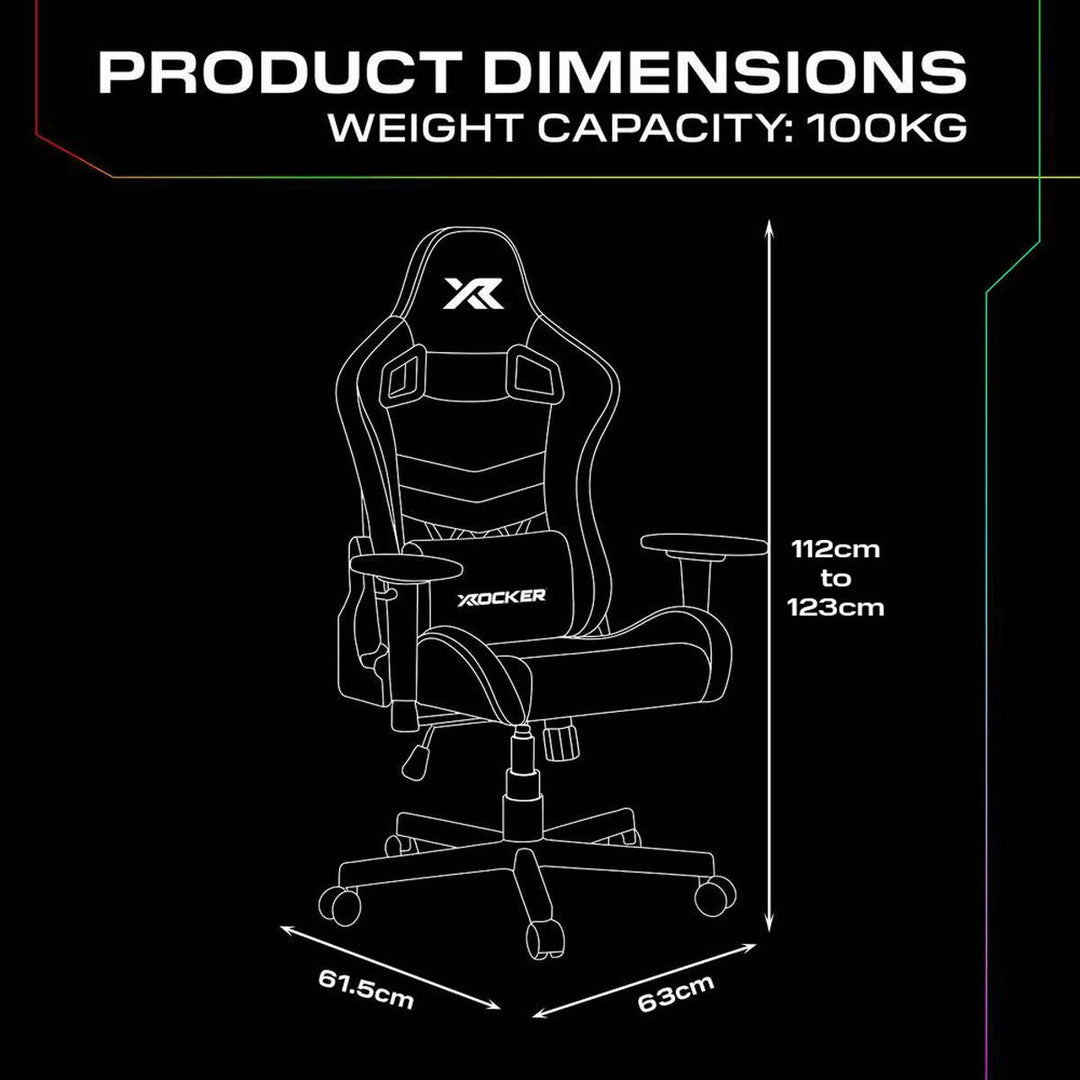 X Rocker Opal RGB Junior Gaming Chair with LED Lights