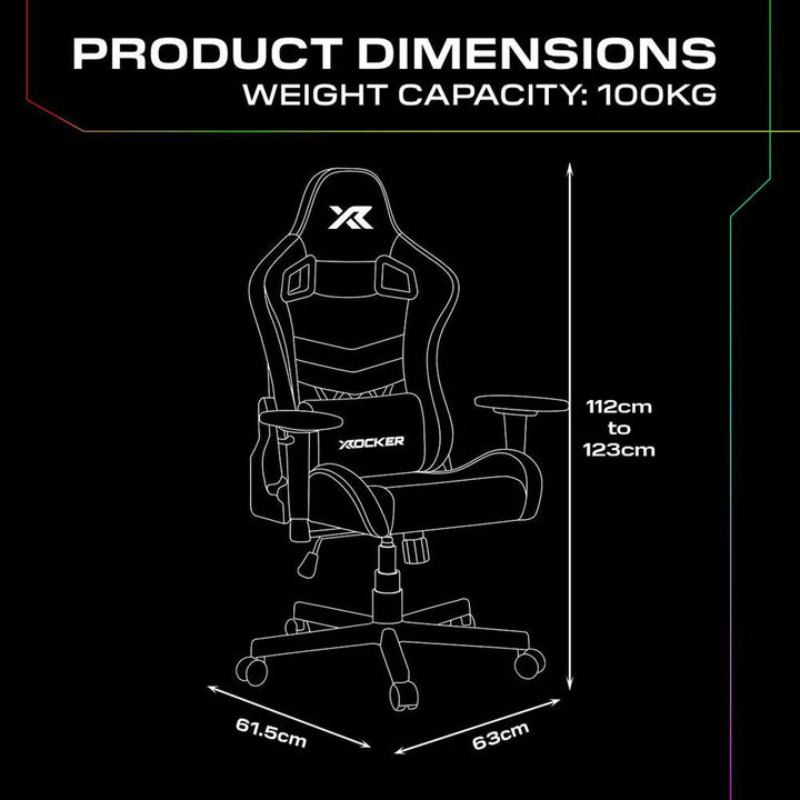 X Rocker Opal RGB Junior Gaming Chair with LED Lights