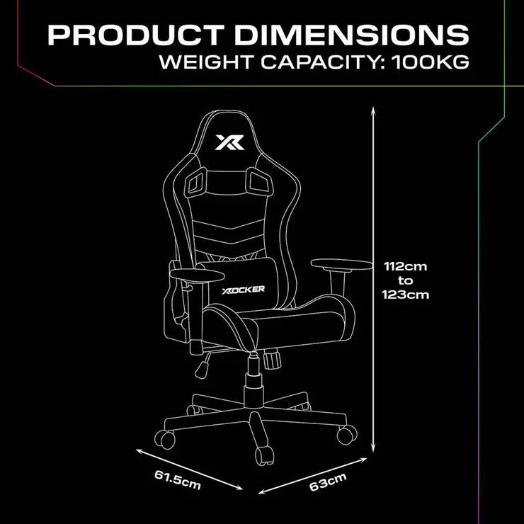 X Rocker Opal RGB Junior Gaming Chair with LED Lights
