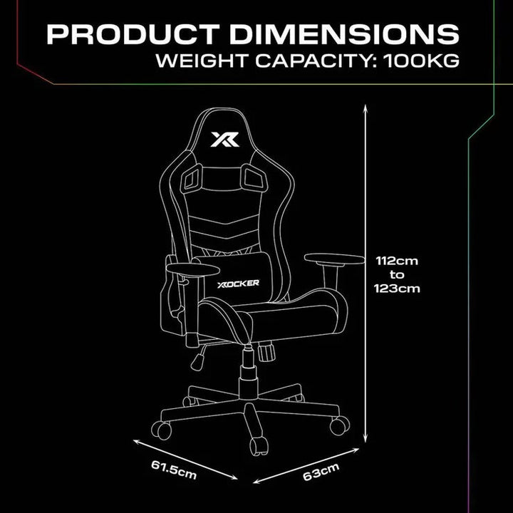 X Rocker Opal RGB Junior Gaming Chair with LED Lights