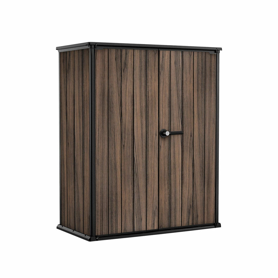 Keter Rosewood 4ft 6" x 2ft 4" (1.4 x 0.7m) 1,415 Litre Vertical Storage Shed with Shelves