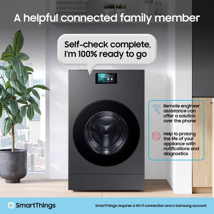 Samsung Series 9 Large Capacity WD18DB8995BZT1 18kg / 11kg Washer Dryer, A Rated in Dark Steel