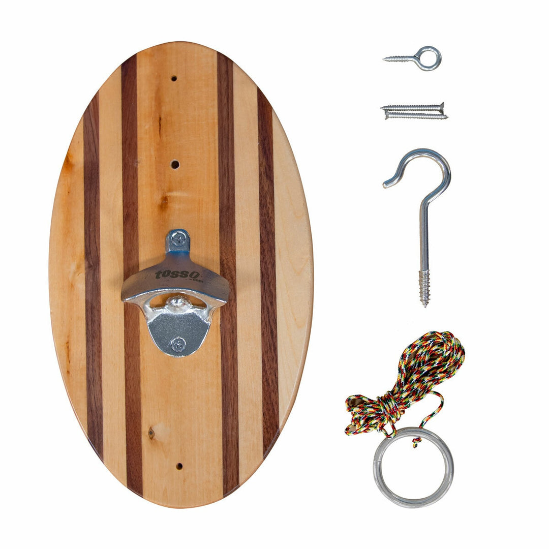 Vivere Hook and Ring Game with Bottle Opener & Magnetic Bottle Cap Catch (2 Pack)