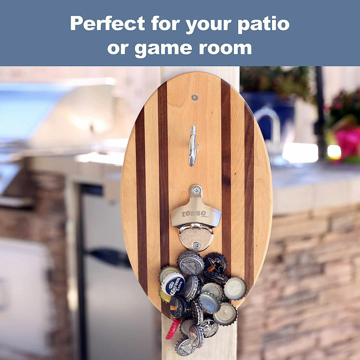 Vivere Hook and Ring Game with Bottle Opener & Magnetic Bottle Cap Catch (2 Pack)