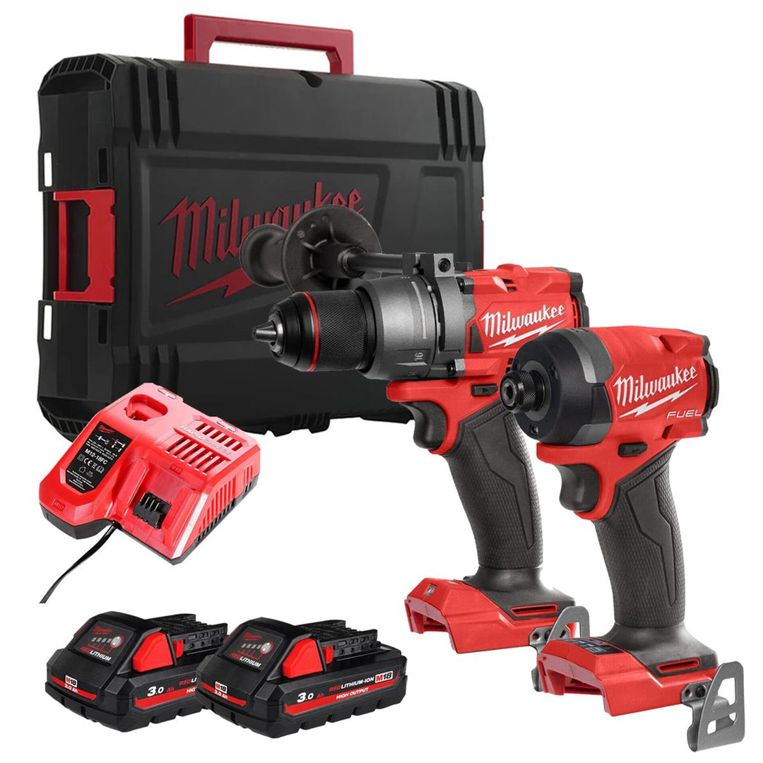 Milwaukee M18FPP2A5-502B M18 Fuel 18V Brushless Twin Kit with 2 x 3.0Ah Battery, Charger & Case