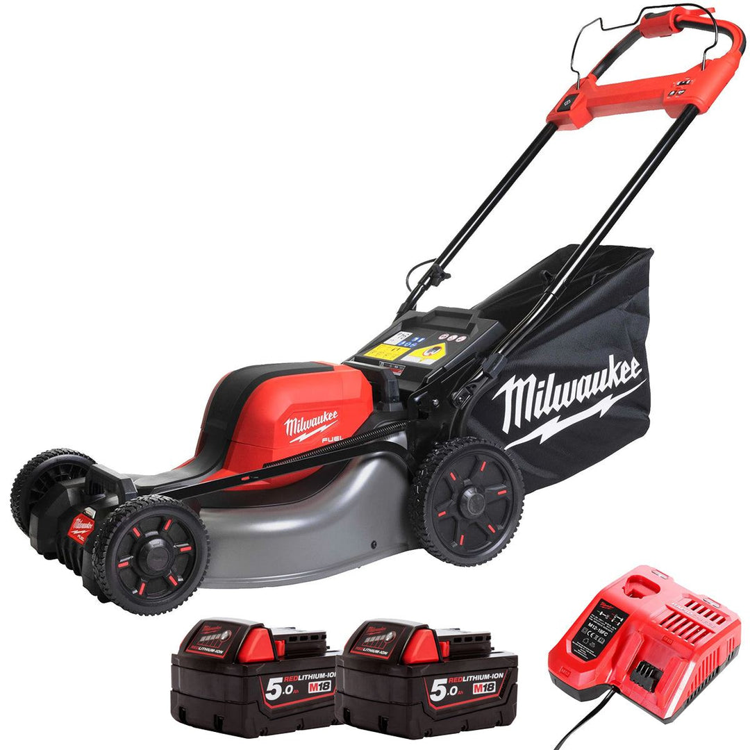 Milwaukee M18F2LM46-0 36V FUEL Brushless 46cm Self Propelled Lawn Mower with 2 x 5.0Ah Battery &amp; Charger