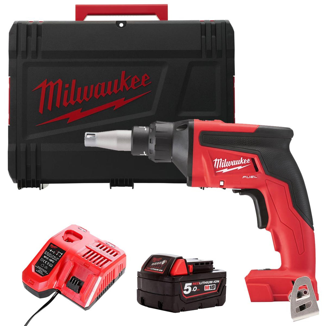 Milwaukee M18FSG-0X 18V Fuel Brushless Screw Gun with 1 x 5.0Ah Battery Charger & Case