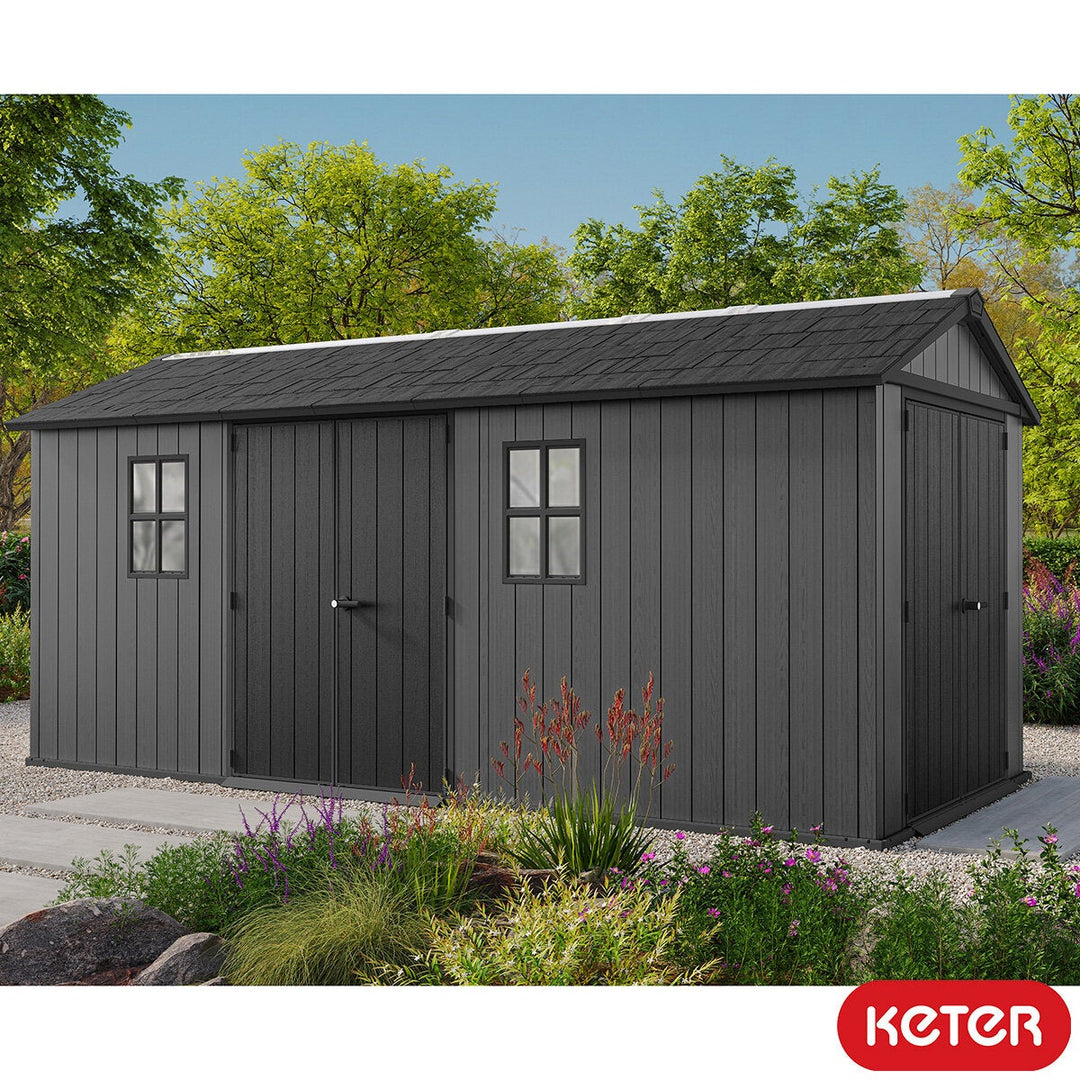 Keter Newton Plus 17ft x 7ft 5" (5.1 x 2.2m) Dual Entry Shed Storage Shed
