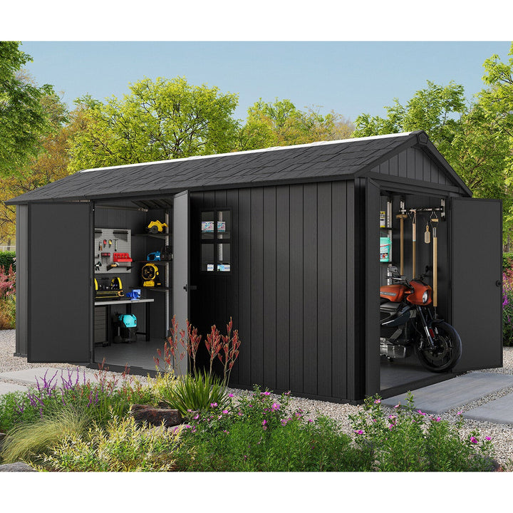Keter Newton Plus 17ft x 7ft 5" (5.1 x 2.2m) Dual Entry Shed Storage Shed