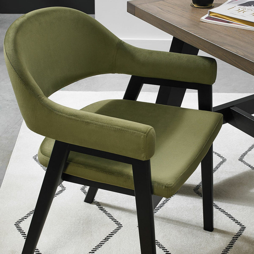 Bentley Designs Camden Peppercorn Cedar Velvet Armchair, 2 Pack