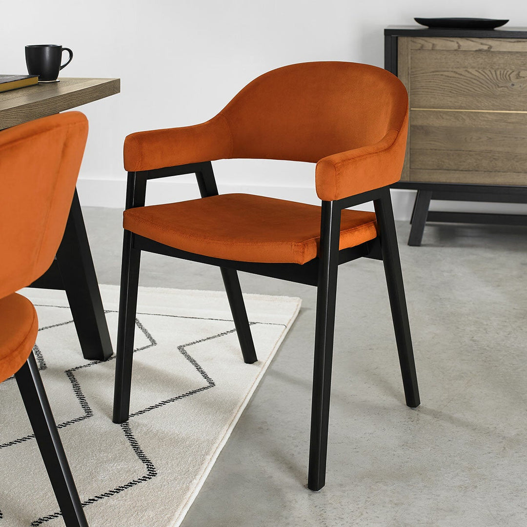 Bentley Designs Camden Peppercorn Rust Velvet Armchair, 2 Pack