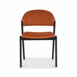 Bentley Designs Camden Peppercorn Rust Velvet Dining Chair, 2 Pack