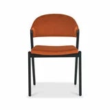 Bentley Designs Camden Peppercorn Rust Velvet Dining Chair, 2 Pack