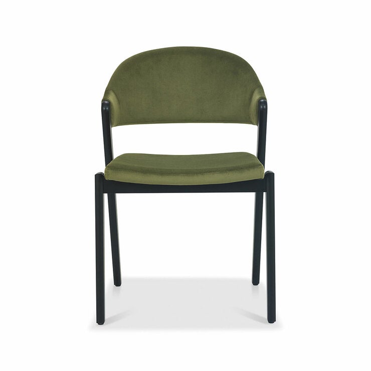 Bentley Designs Camden Peppercorn Cedar Velvet Dining Chair, 2 Pack