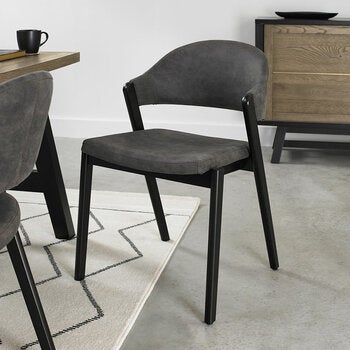 Bentley Designs Camden Peppercorn Grey Fabric Dining Chair, 2 Pack