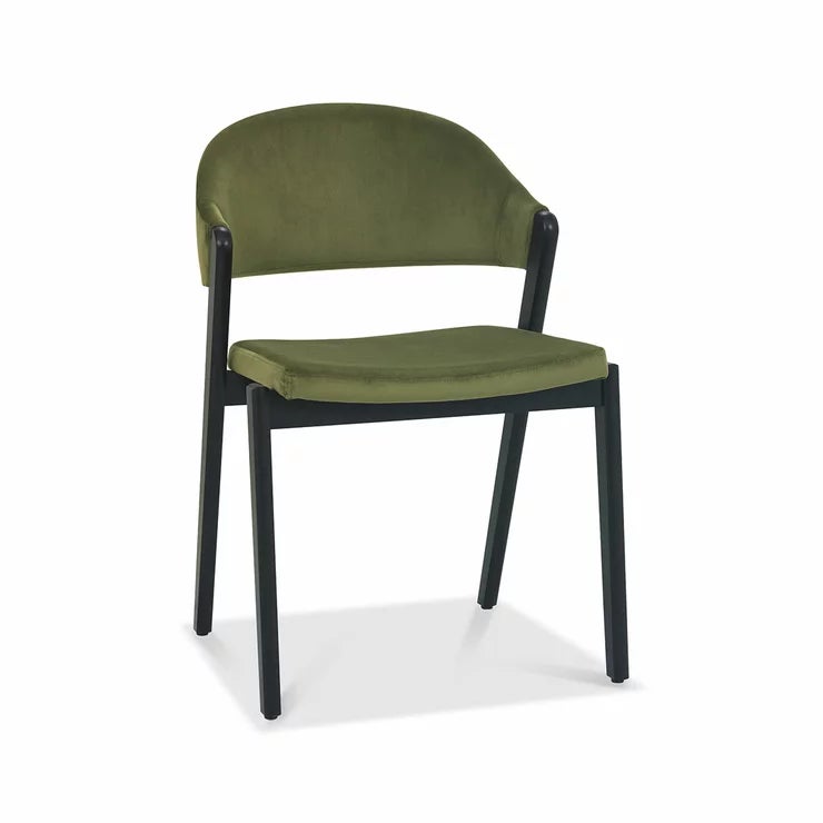 Bentley Designs Camden Peppercorn Cedar Velvet Dining Chair, 2 Pack