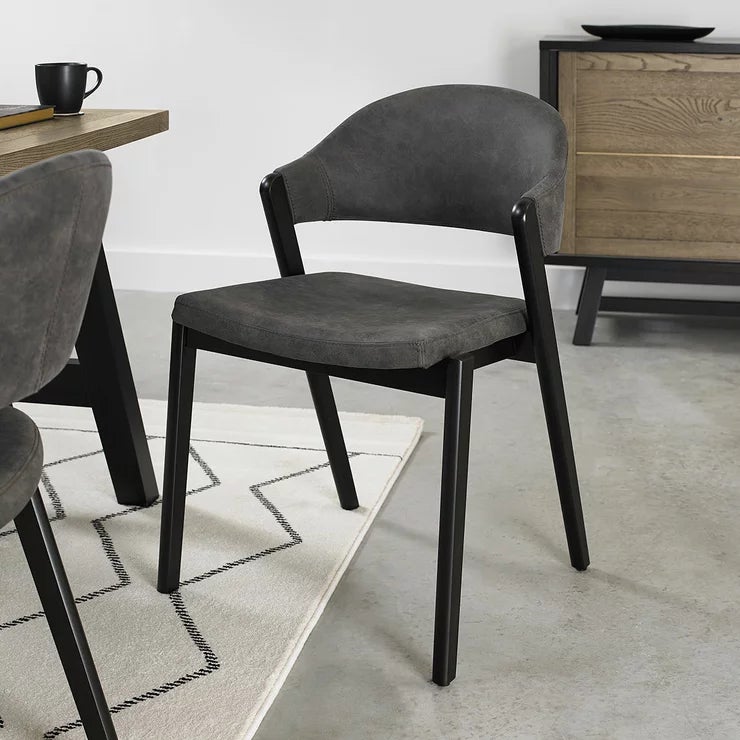 Bentley Designs Camden Peppercorn Grey Fabric Dining Chair, 2 Pack