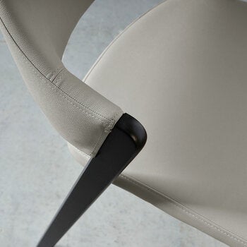 Bentley Designs Camden Peppercorn Light Grey Leather Dining Chair, 2 Pack
