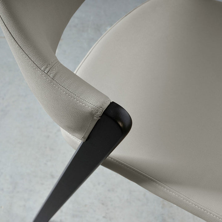 Bentley Designs Camden Peppercorn Light Grey Leather Dining Chair, 2 Pack
