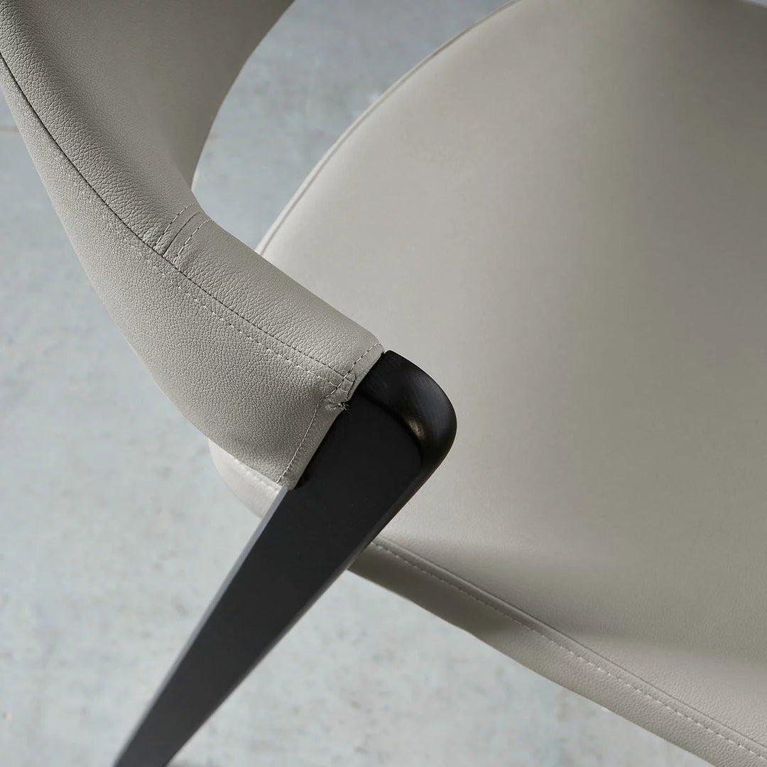 Bentley Designs Camden Peppercorn Light Grey Leather Dining Chair, 2 Pack
