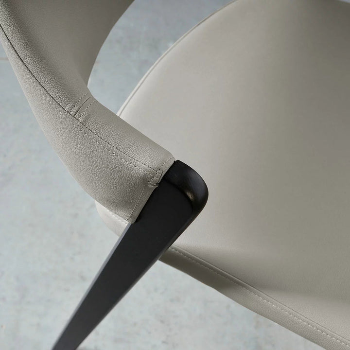 Bentley Designs Camden Peppercorn Light Grey Leather Dining Chair, 2 Pack