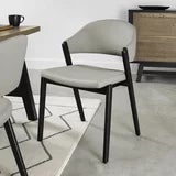 Bentley Designs Camden Peppercorn Light Grey Leather Dining Chair, 2 Pack