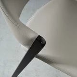 Bentley Designs Camden Peppercorn Light Grey Leather Dining Chair, 2 Pack