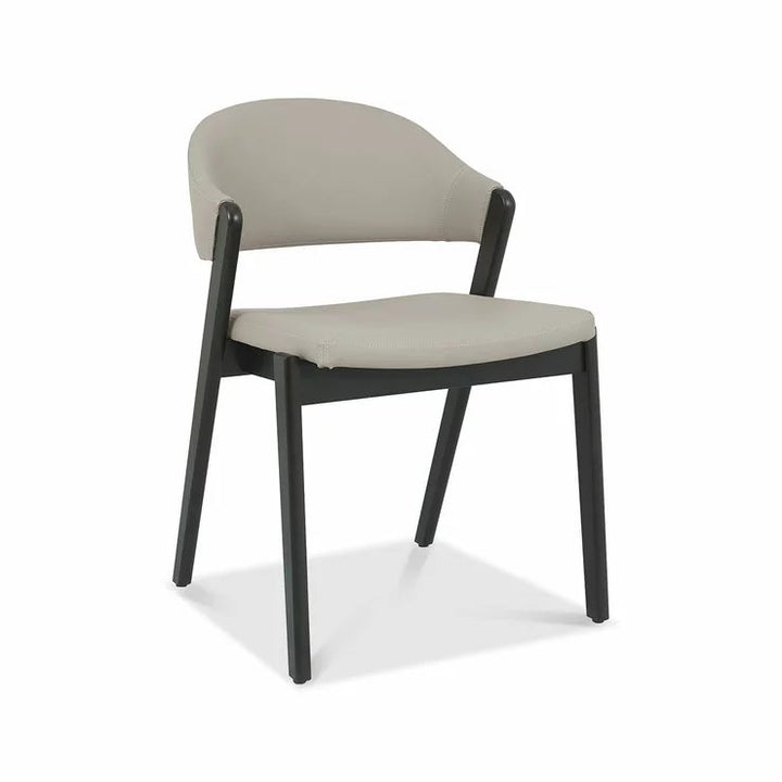 Bentley Designs Camden Peppercorn Light Grey Leather Dining Chair, 2 Pack
