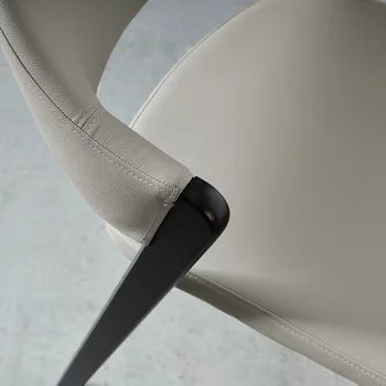 Bentley Designs Camden Peppercorn Light Grey Leather Dining Chair, 2 Pack
