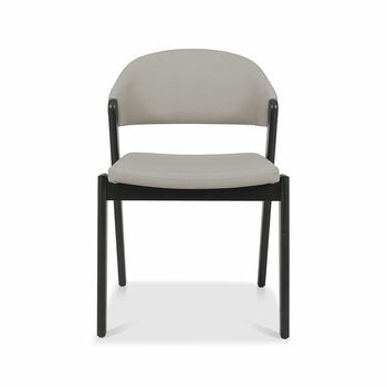 Bentley Designs Camden Peppercorn Light Grey Leather Dining Chair, 2 Pack