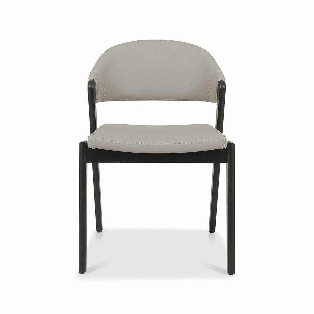 Bentley Designs Camden Peppercorn Light Grey Leather Dining Chair, 2 Pack