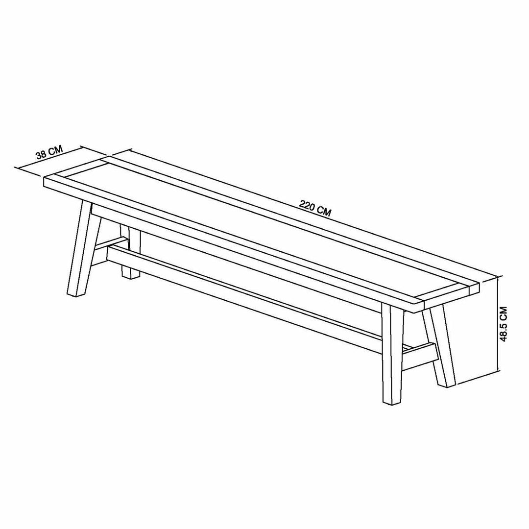 Bentley Designs Camden Weathered Oak &amp; Peppercorn Large Bench, 220cm