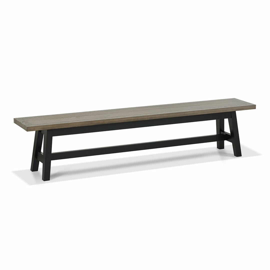 Bentley Designs Camden Weathered Oak &amp; Peppercorn Large Bench, 220cm