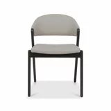 Bentley Designs Camden Peppercorn Light Grey Leather Dining Chair, 2 Pack