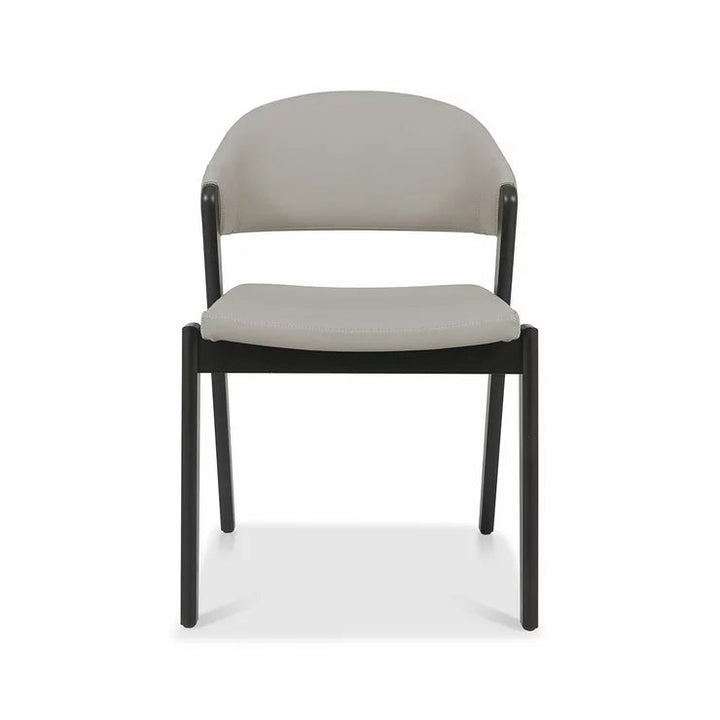 Bentley Designs Camden Peppercorn Light Grey Leather Dining Chair, 2 Pack