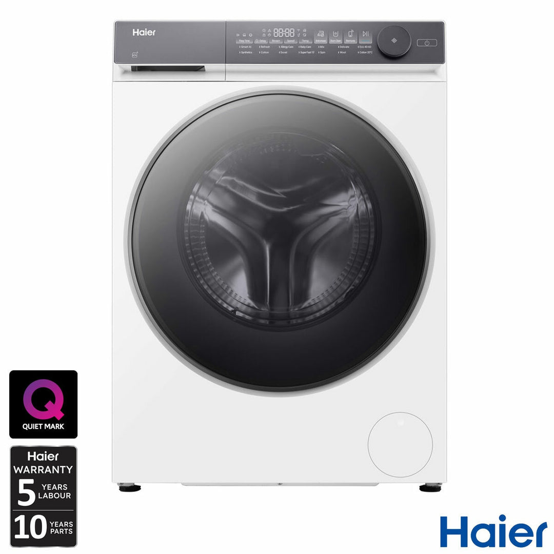 Haier HW120-B14367UUK, 12kg Washing Machine, A Rated in White