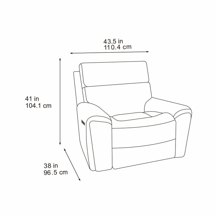 Atlanta Grey Cord Fabric Power Recliner Armchair