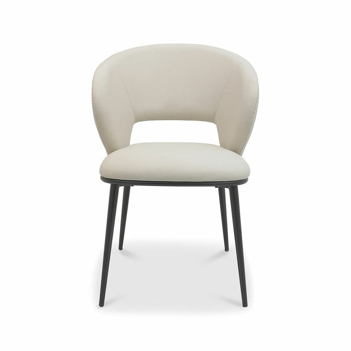 Bentley Designs Luca Beige Faux Leather Dining Chair, 2 Pack
