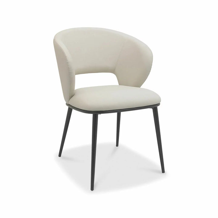 Bentley Designs Luca Beige Faux Leather Dining Chair, 2 Pack