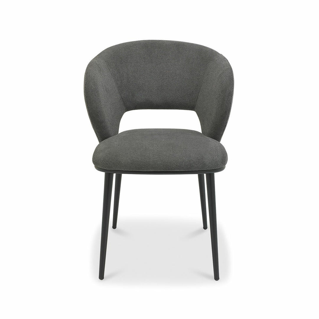 Bentley Designs Luca Grey Fabric Dining Chair, 2 Pack