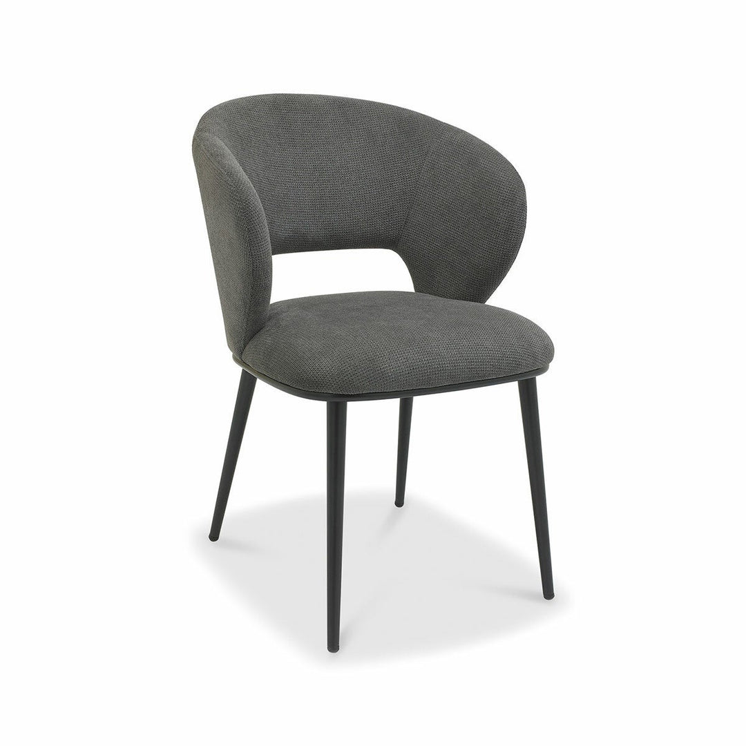 Bentley Designs Luca Grey Fabric Dining Chair, 2 Pack