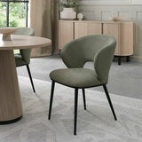 Bentley Designs Luca Green Fabric Dining Chair, 2 Pack