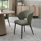 Bentley Designs Luca Green Fabric Dining Chair, 2 Pack