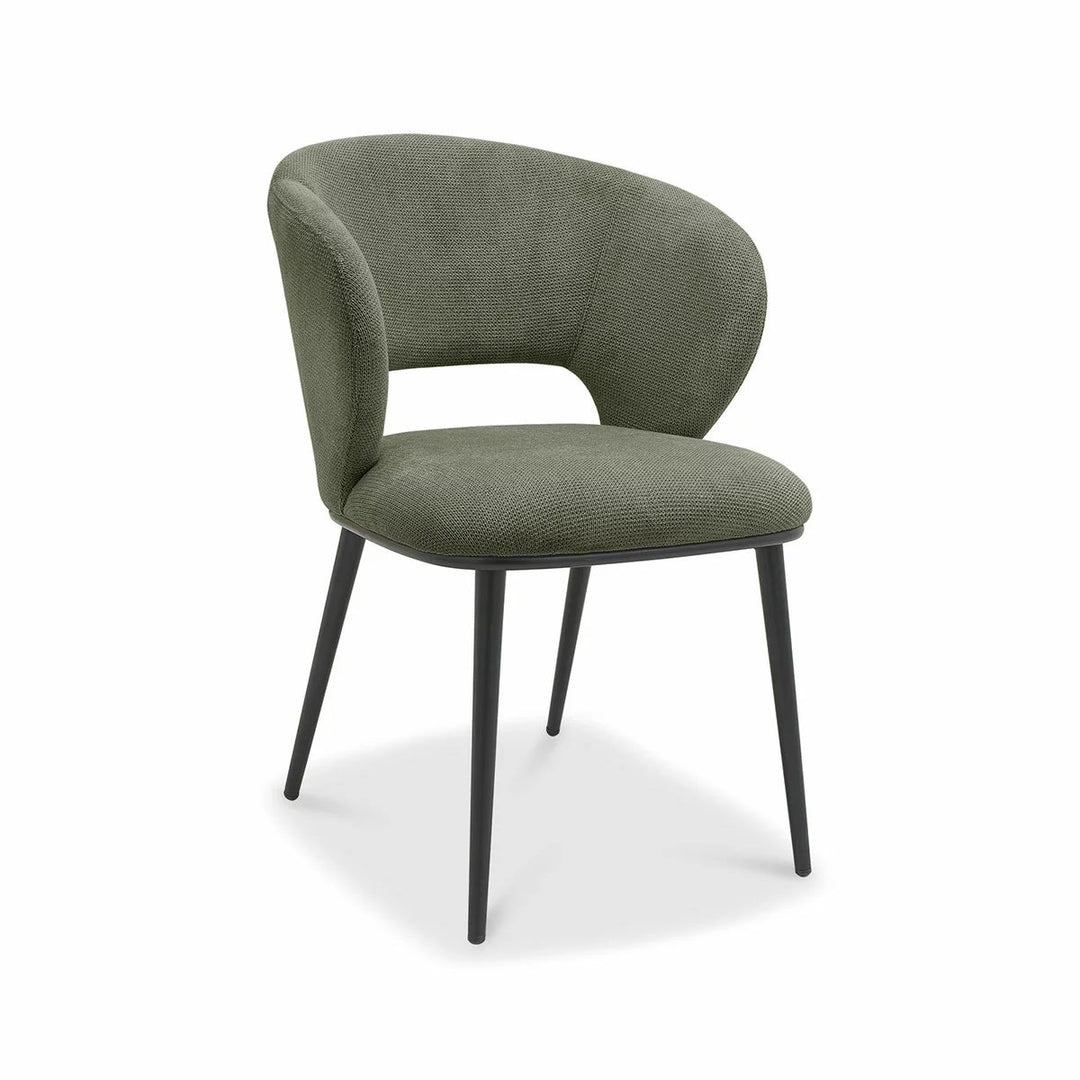 Bentley Designs Luca Green Fabric Dining Chair, 2 Pack