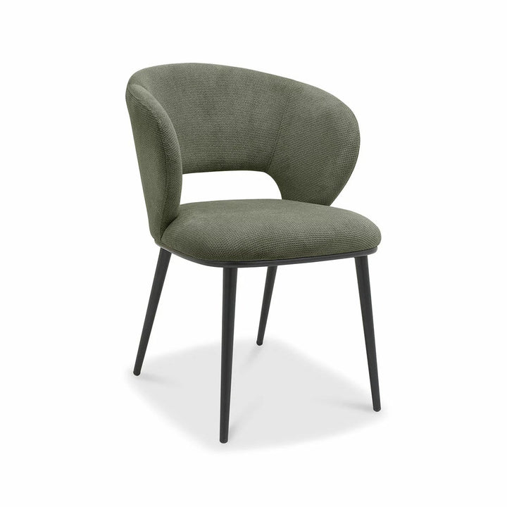 Bentley Designs Luca Green Fabric Dining Chair, 2 Pack