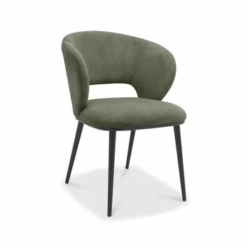 Bentley Designs Luca Green Fabric Dining Chair, 2 Pack